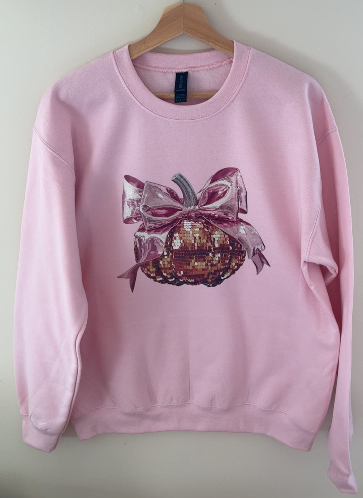 Glitter Pink Ribbon Pumpkin